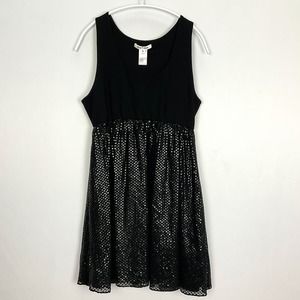 Alice + Olivia Black Sparkly Mini Dress, Sleeveless A Line , Sz M